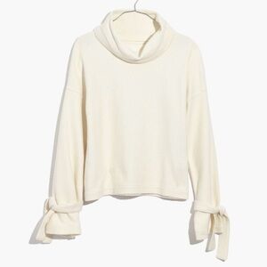 Madewell Mock Neck Tie-Cuff 100% Cotton Sweater - Womens Small